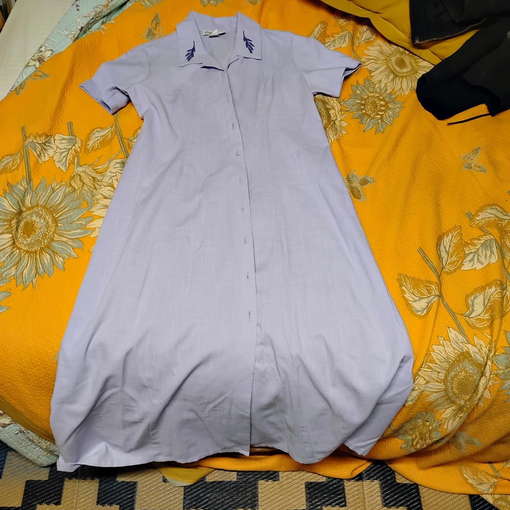 Light Purple Button-Up Dress